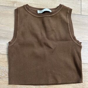 Zara Chocolate Brown Knit Tank